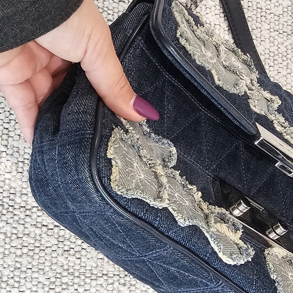 Michael Kors Large Sloan Denim Chain Bag - Picture 12 of 17